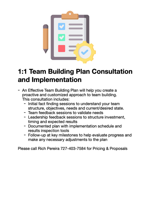 1:1 Team Building Plan Consultation and Implementation
