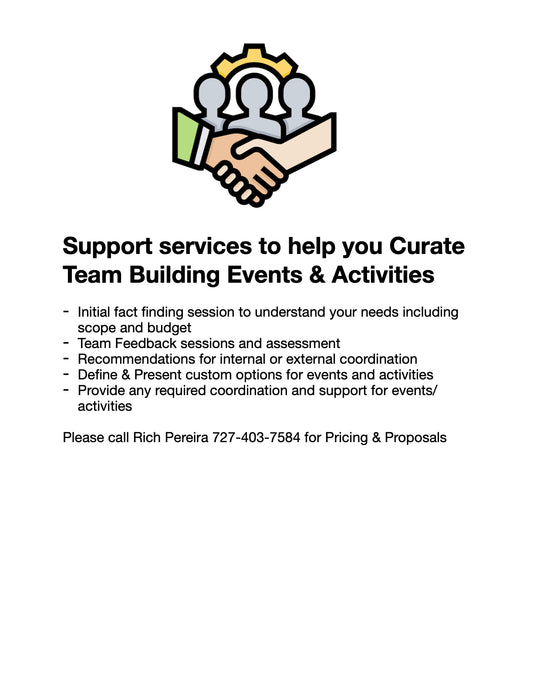 Support services to help you Curate Team Building Events & Activities